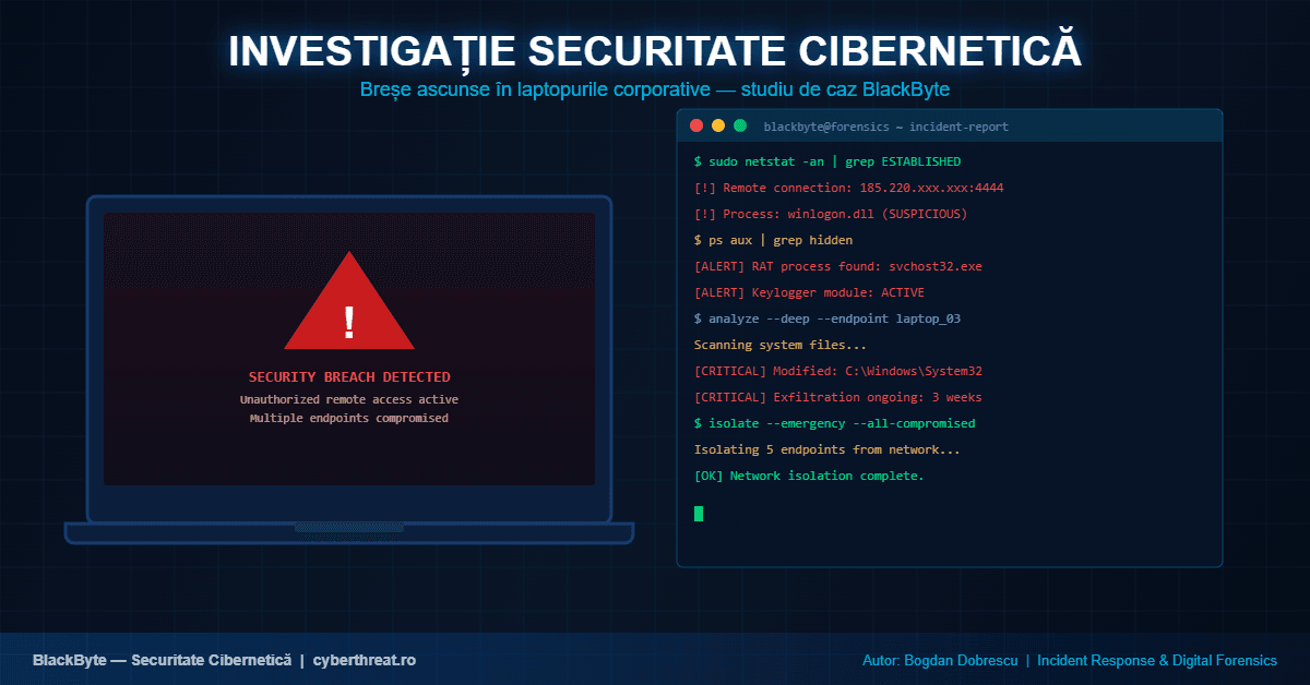 Cum Am Descoperit Breșe de Securitate Ascunse în Laptopurile unei Firme din România
